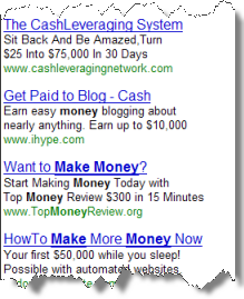 Excerpt from a Google search results page