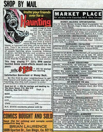 Ad excerpt from a 1972 comic