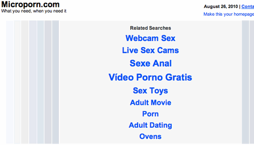 the microporn.com parking page